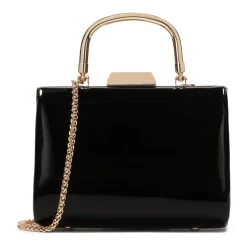 Abend-Clutch aus Lackleder in Schwarz