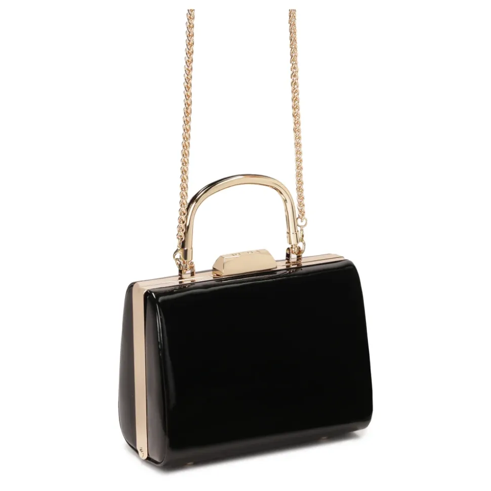 Abend-Clutch aus Lackleder in Schwarz