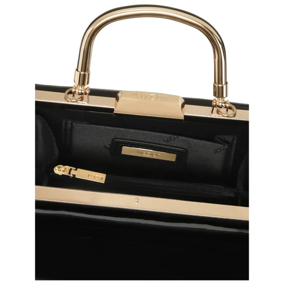 Abend-Clutch aus Lackleder in Schwarz