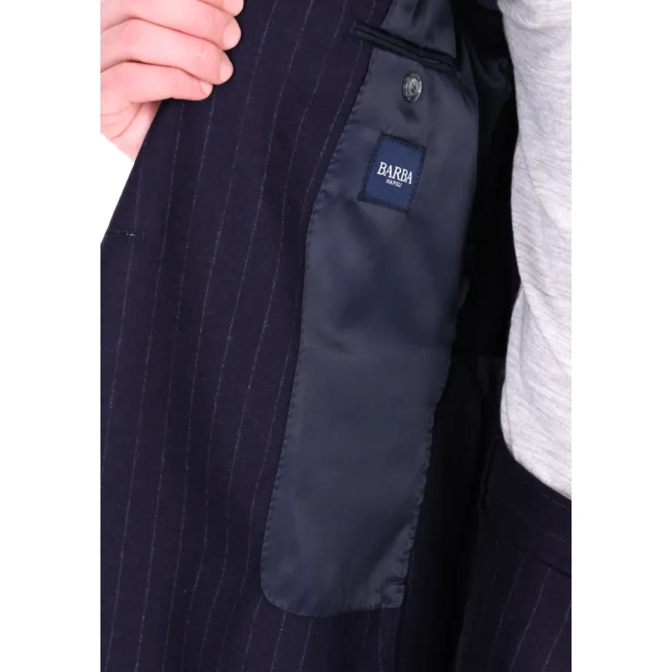 Abito gessato doppiopetto in lana comfort