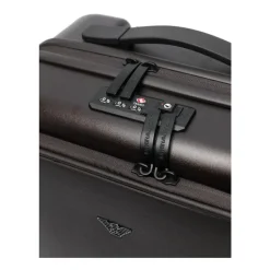 ABS Kabinen-Trolley mit Saffiano-Details und Adler-Emblem