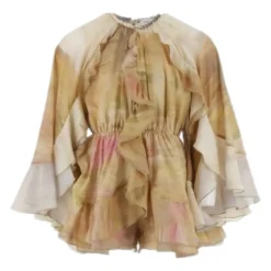 Abstraktes Muster Beige Jumpsuit Kleid