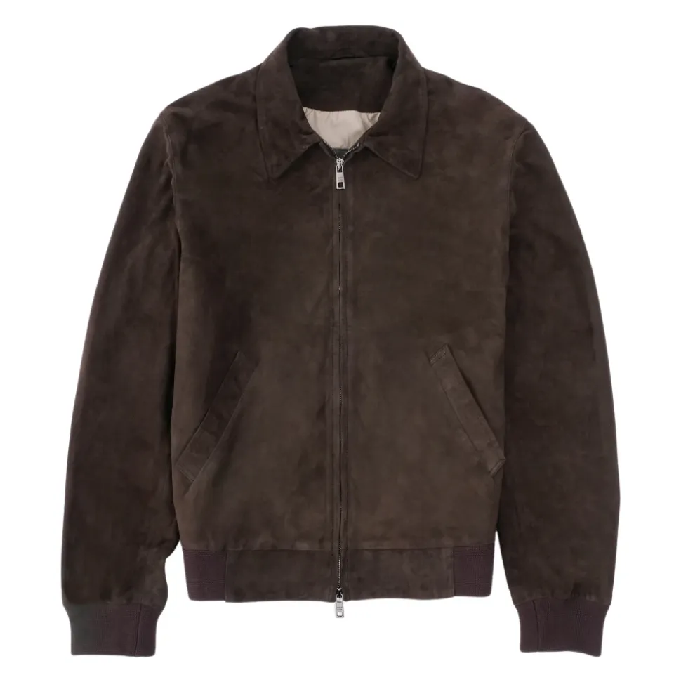 Ardesia Graue Leder Bomberjacke