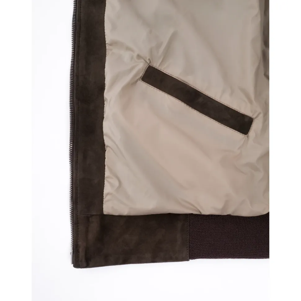 Ardesia Graue Leder Bomberjacke