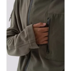 Asymmetrischer Fleece-Kapuzenpullover mit Reißverschluss