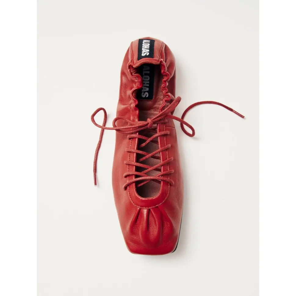 Aureline Ballerinas aus rotem Leder