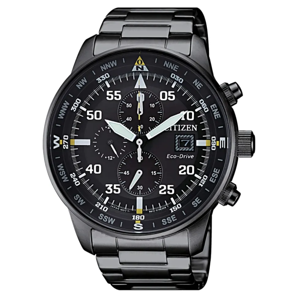 Aviator Chrono Stahl Schwarz