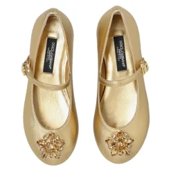 Ballerinas aus Nappaleder mit Broschen