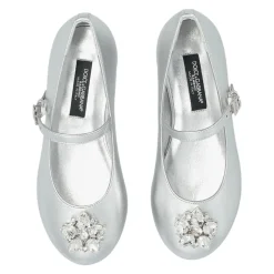 Ballerinas aus Nappaleder mit Brosche
