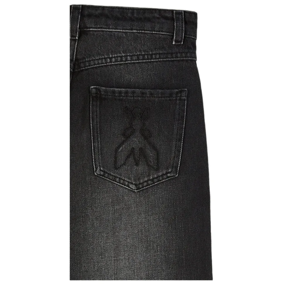 Barrel Fit Schwarze Hose