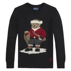 Baumwoll Crew Neck Polo Bear Pullover