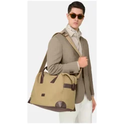 Baumwoll- und Leder-Duffle-Bag