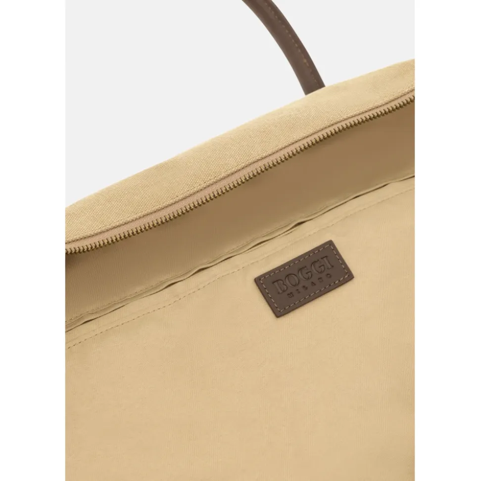 Baumwoll- und Leder-Duffle-Bag
