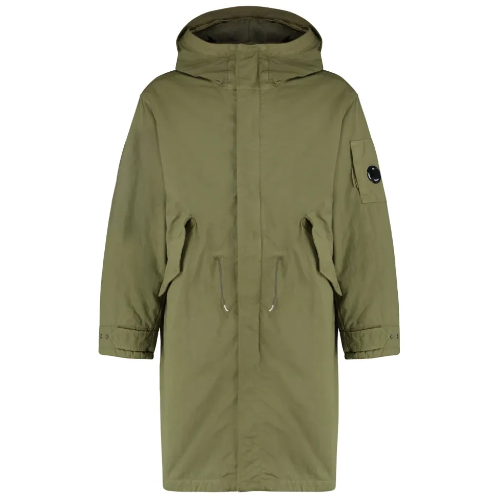 Baumwollparka mit Linsendetail