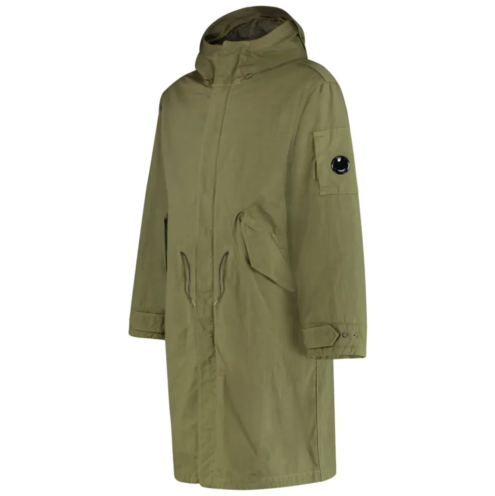 Baumwollparka mit Linsendetail