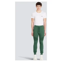 Baumwoll-Sweatpants mit flockigem Paris-Logo