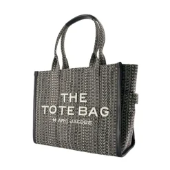 Beige Baumwoll-Tote-Tasche mit Lederfutter