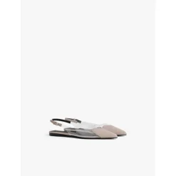 Beige Herz Flat Slingback Schuhe