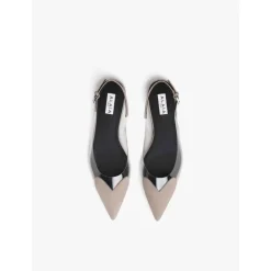 Beige Herz Flat Slingback Schuhe