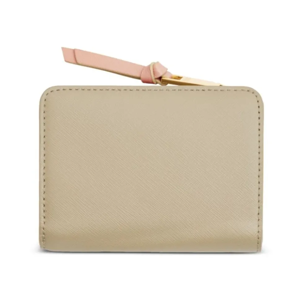 Beige Leder Geldbörse mit Kartenfächern