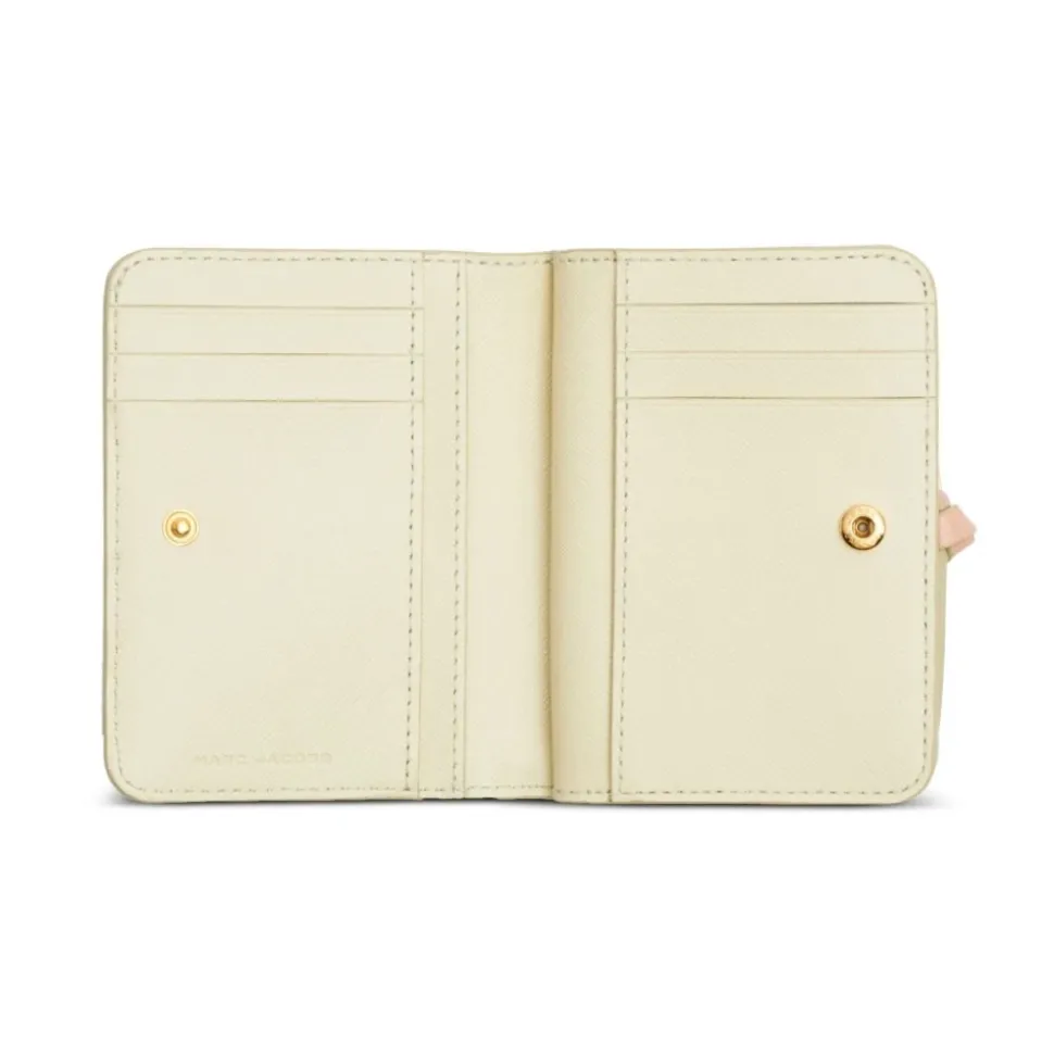 Beige Leder Geldbörse mit Kartenfächern