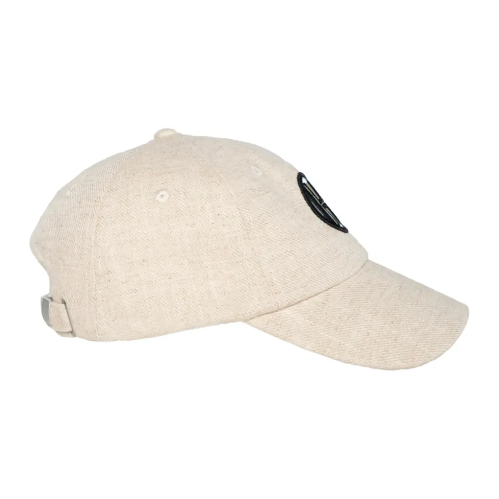 Beige Leinen Logo Cap