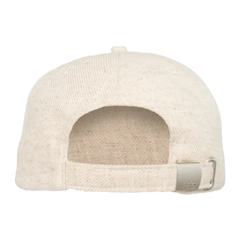 Beige Leinen Logo Cap