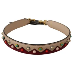 Beige Roter Acryl Leder Handtaschengurt
