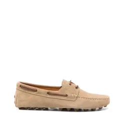 Beige Schnürschuhe mit Nietensohle