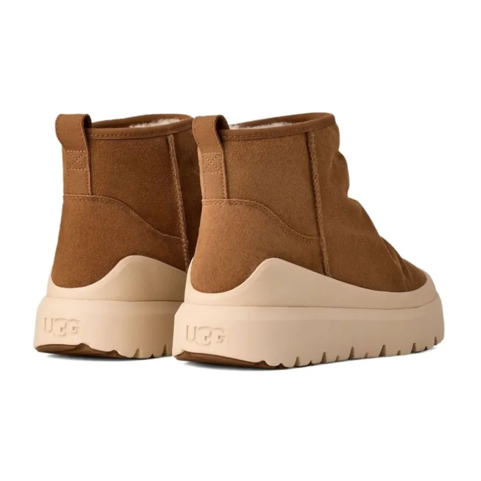 Beige Utility Mini Stiefel