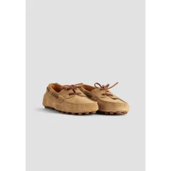 Beige Wildleder Bootsschuhe