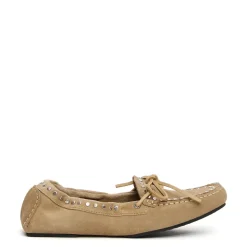 Beiger Wildleder Mokassin Schuh