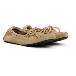 Beiger Wildleder Mokassin Schuh