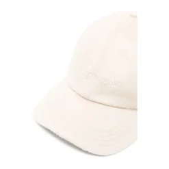 Beiger Wollfilz bestickter Logo Hut