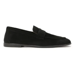 Bequeme schwarze Wildleder-Loafer