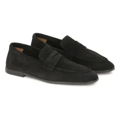 Bequeme schwarze Wildleder-Loafer