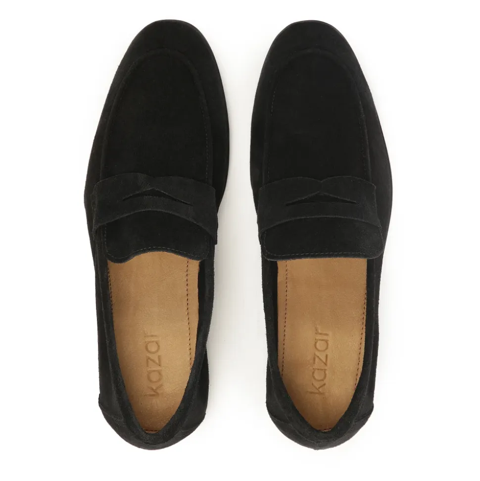 Bequeme schwarze Wildleder-Loafer