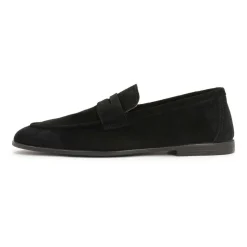 Bequeme schwarze Wildleder-Loafer