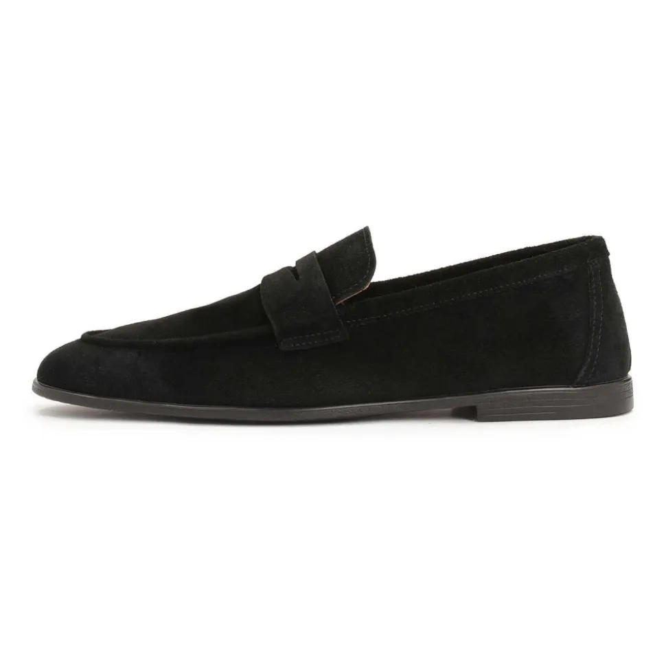 Bequeme schwarze Wildleder-Loafer