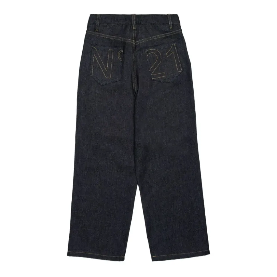 Bestickte Navy Blue Kinderjeans