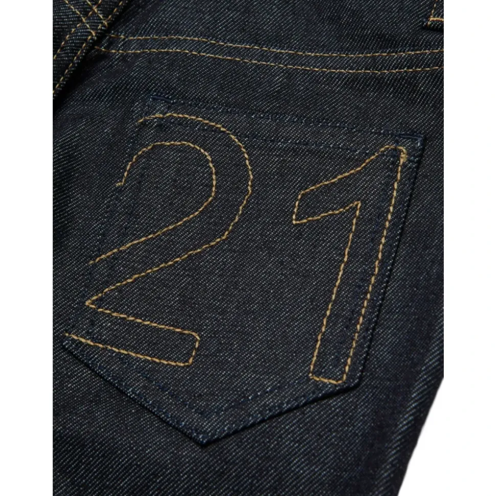 Bestickte Navy Blue Kinderjeans