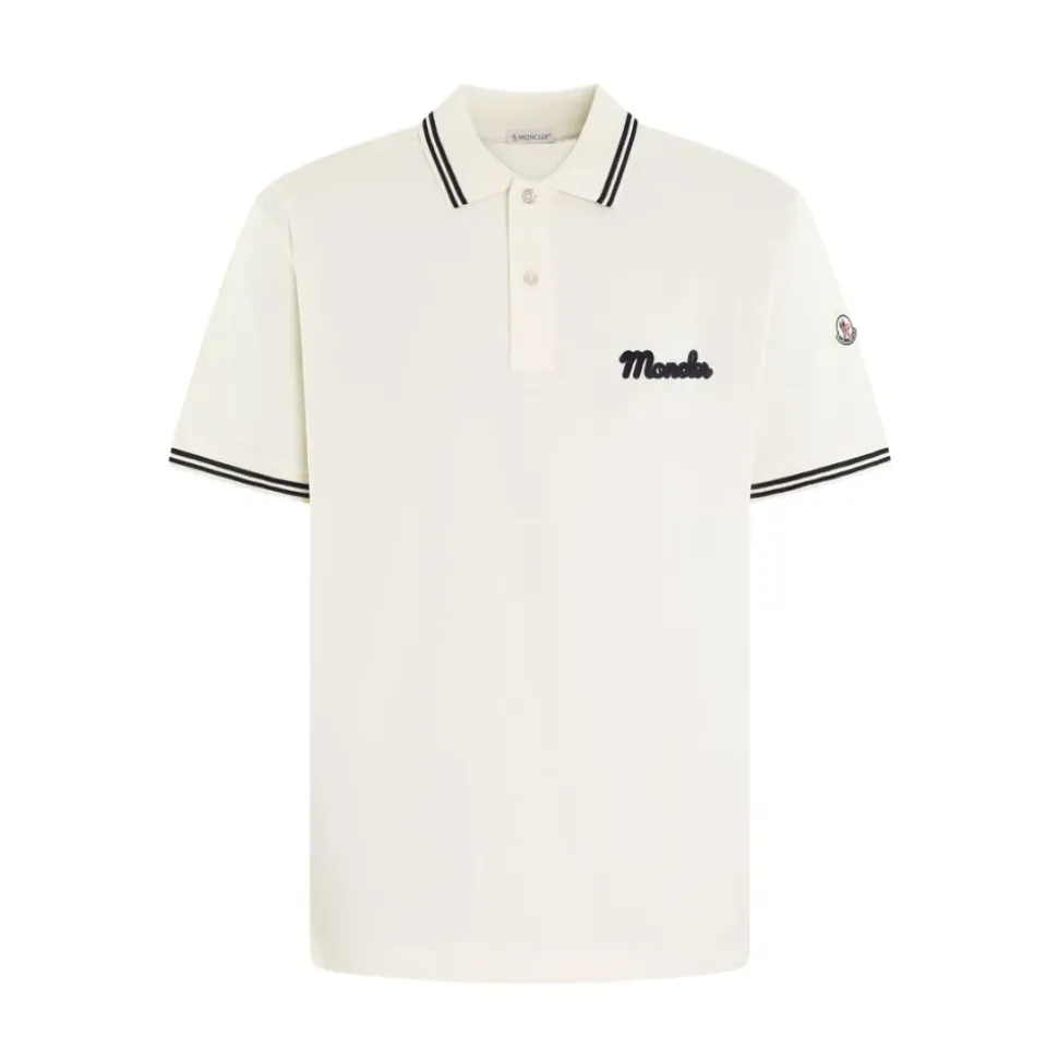 Besticktes Logo-Polo in Weiß