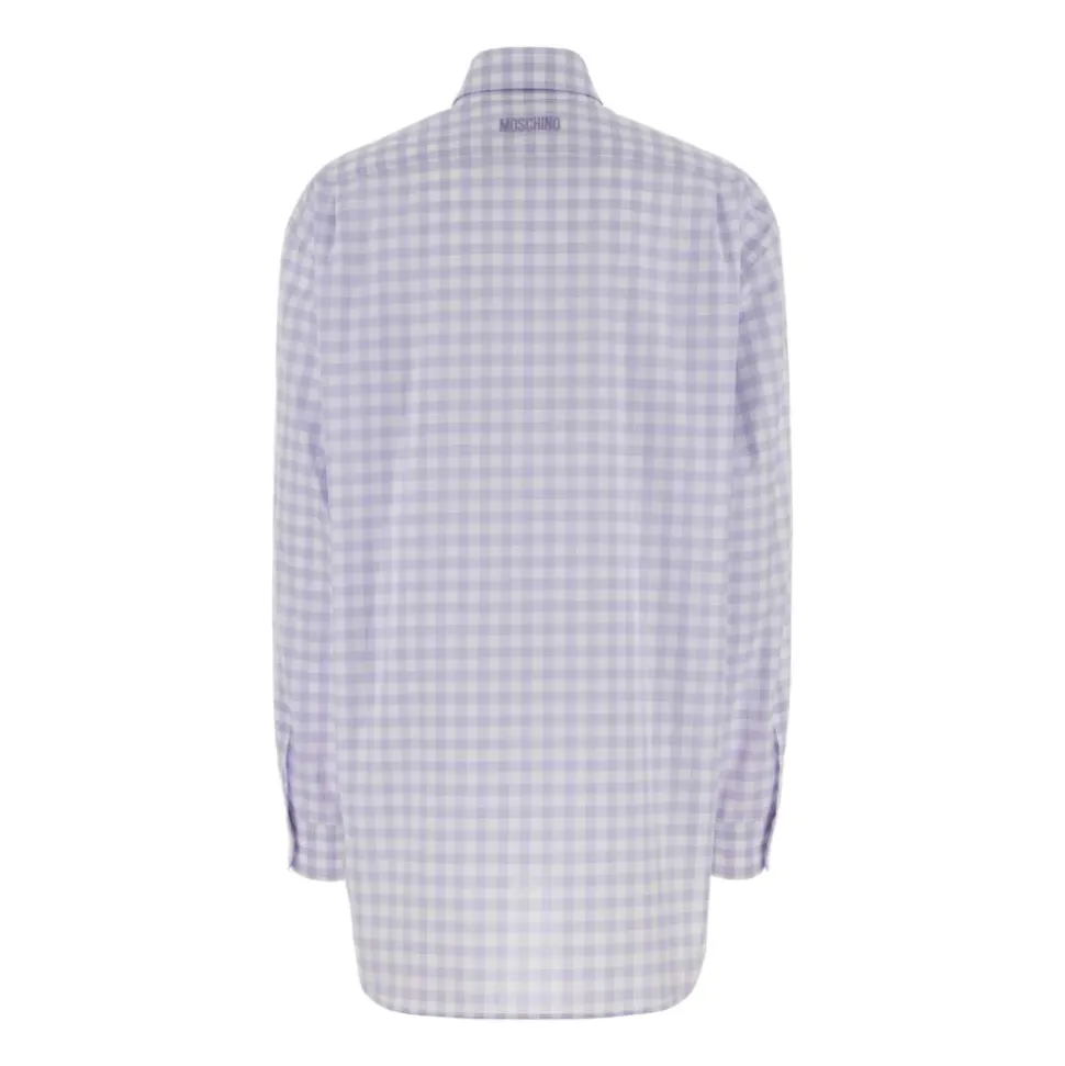 Besticktes Oversize-Hemd aus Popeline