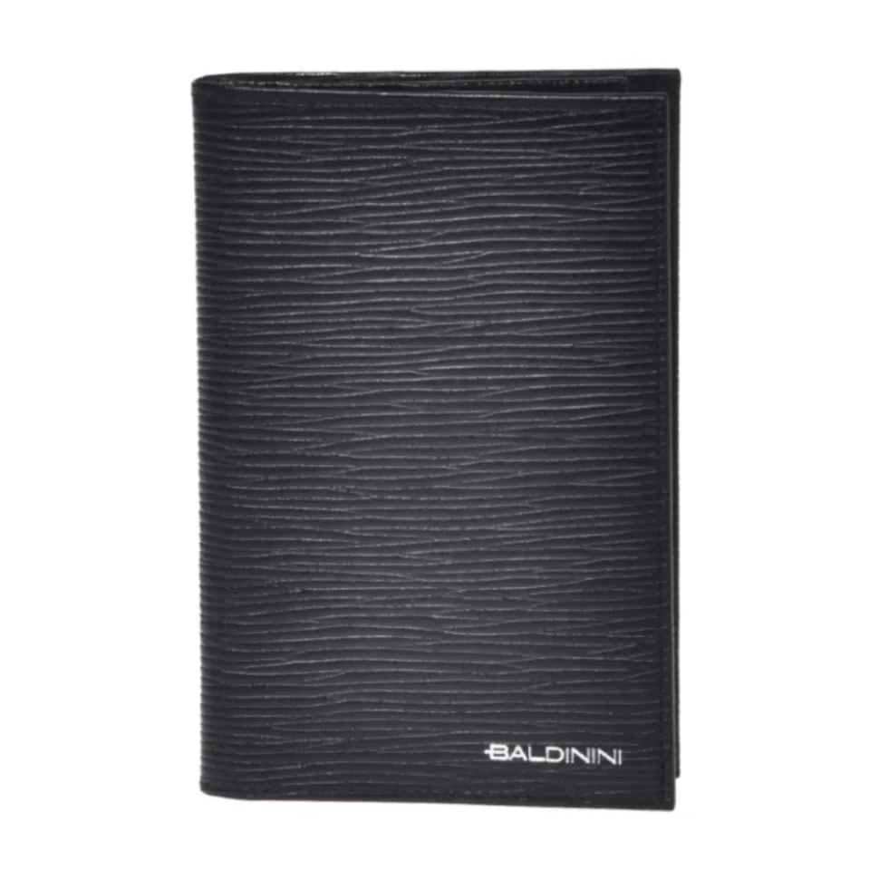 Black printed leather wallet