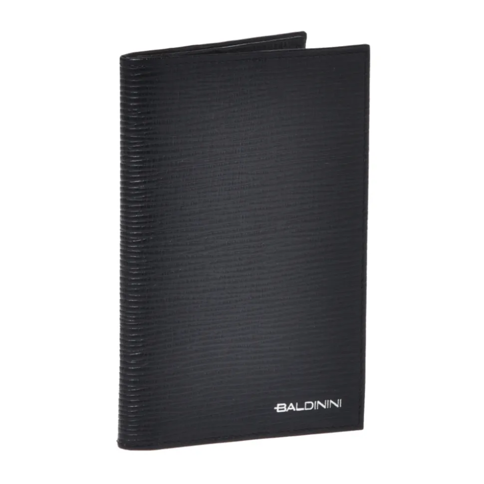 Black printed leather wallet