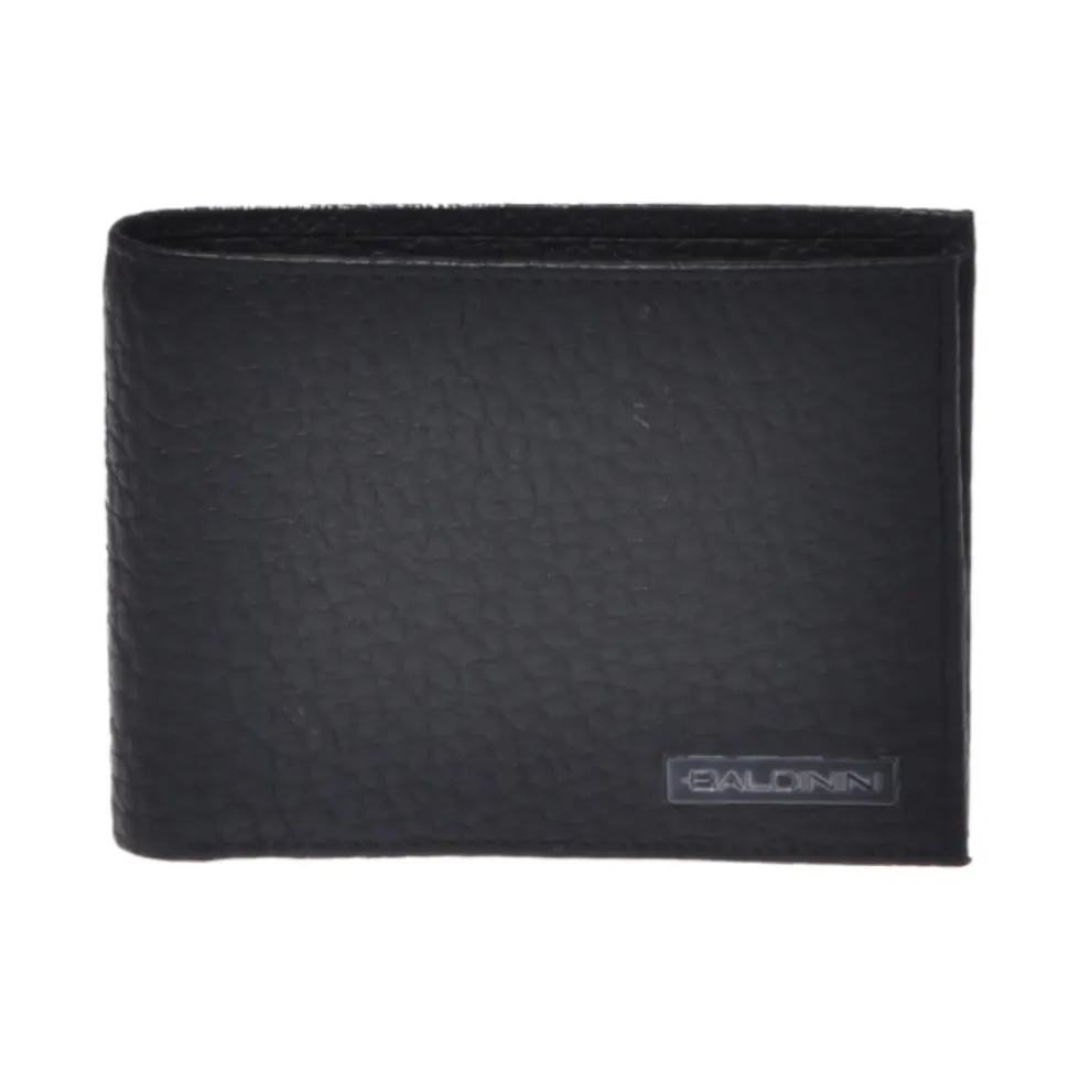 Black tumbled leather wallet