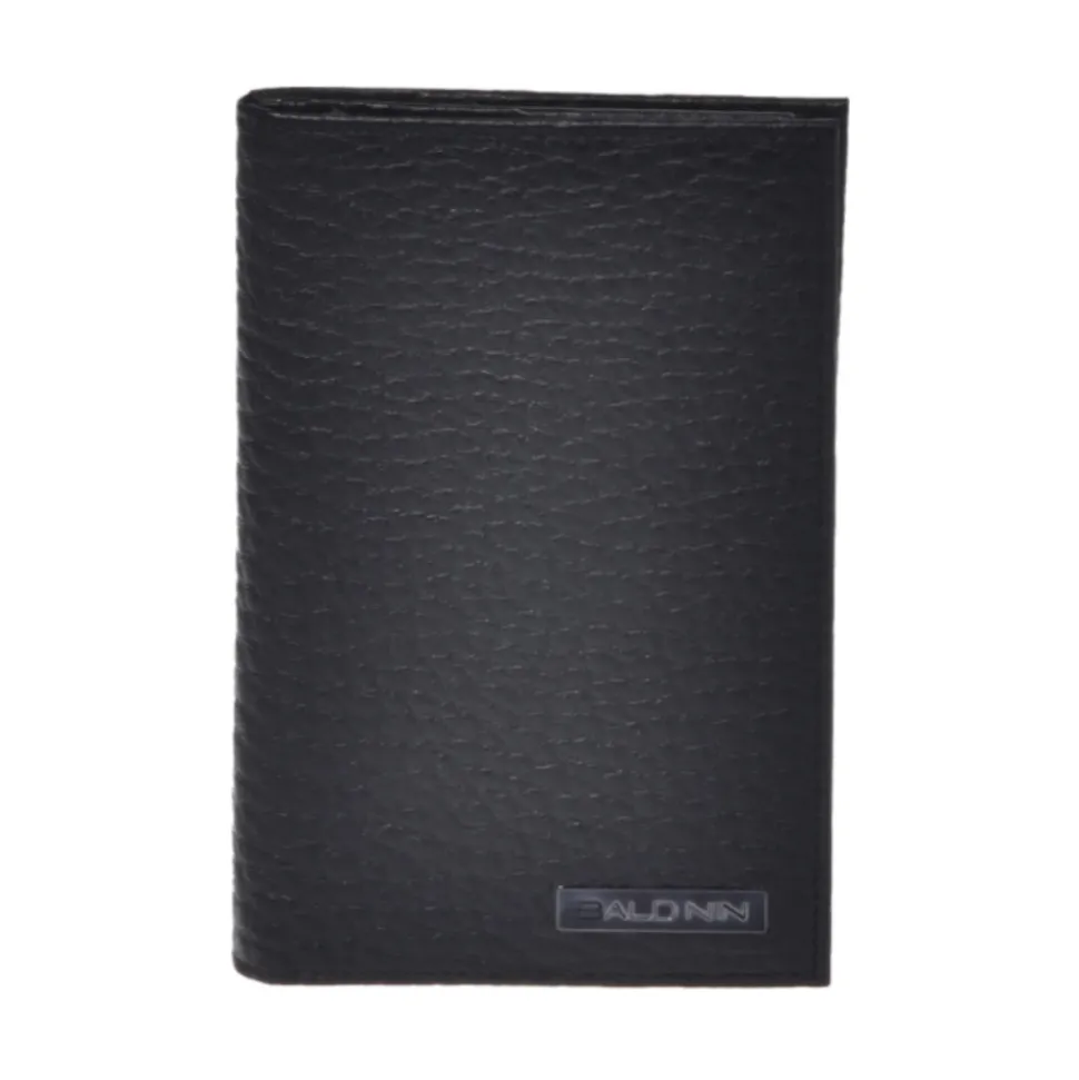 Black tumbled leather wallet