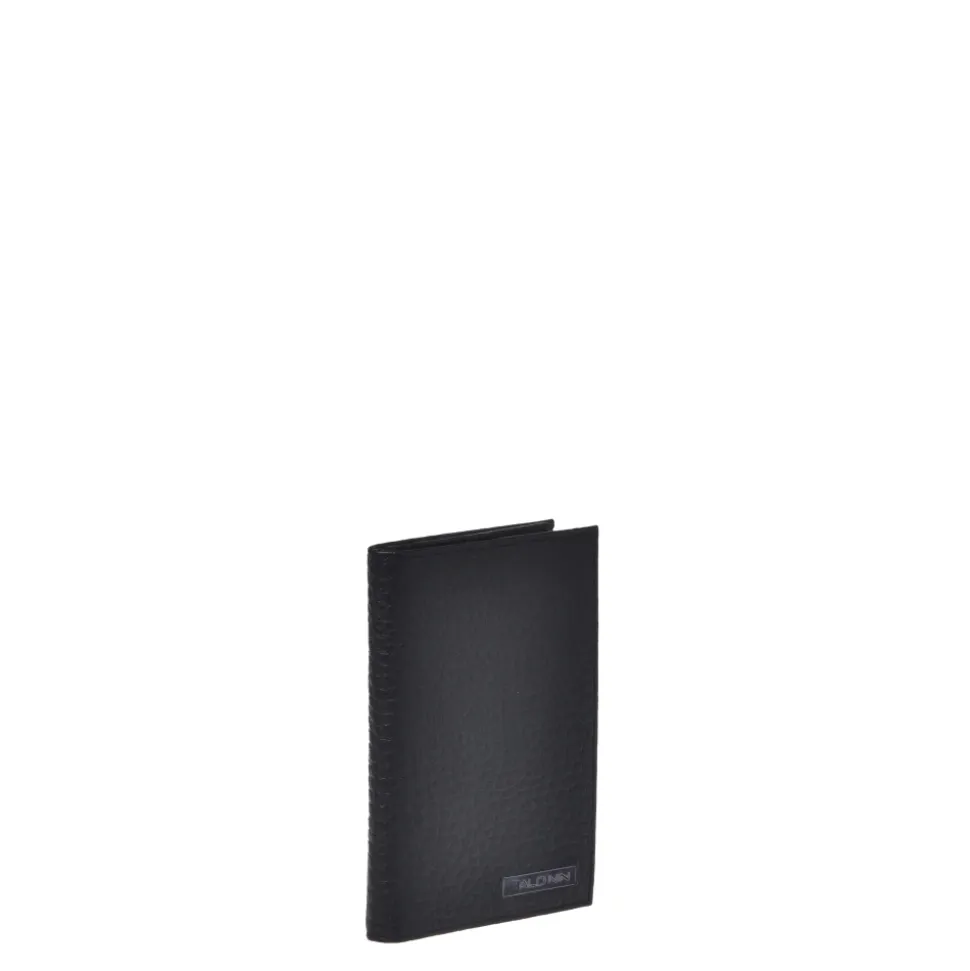 Black tumbled leather wallet