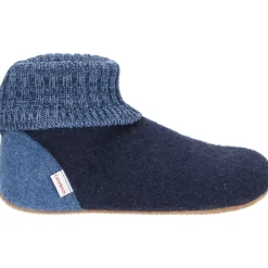 Blau Geschlossene Hausschuhe mit Fellfutter