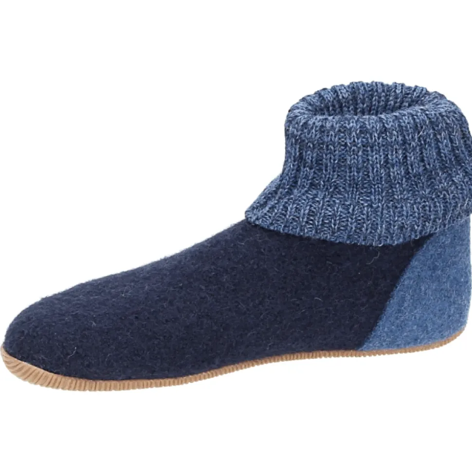 Blau Geschlossene Hausschuhe mit Fellfutter
